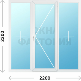Пластиковое окно Veka 2200х2200 открывающееся