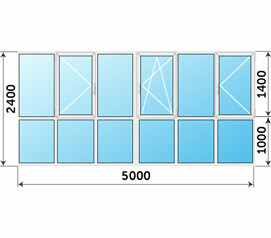Панорамное окно 5000x2400 на лоджию