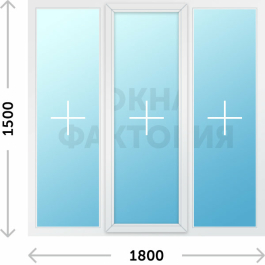 Пластиковое окно KBE 1800х1500 глухое