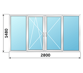 Пластиковые окна Veka Euroline с шумоизоляцией и аксессуарами комфорт 2800x1480